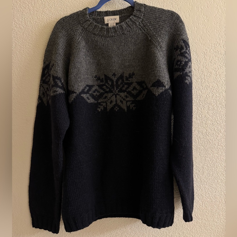 J Crew Hand Knit men’s wool sweater - size: L